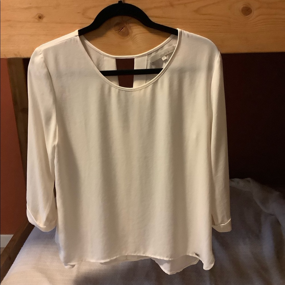 Monk & Lou white 3/4 sleeve blouse Size XS